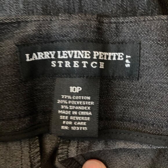 Womens Larry Levine Petite‎ Stretch Pants Black Straight Cuffed 10P NWT - Picture 9 of 10